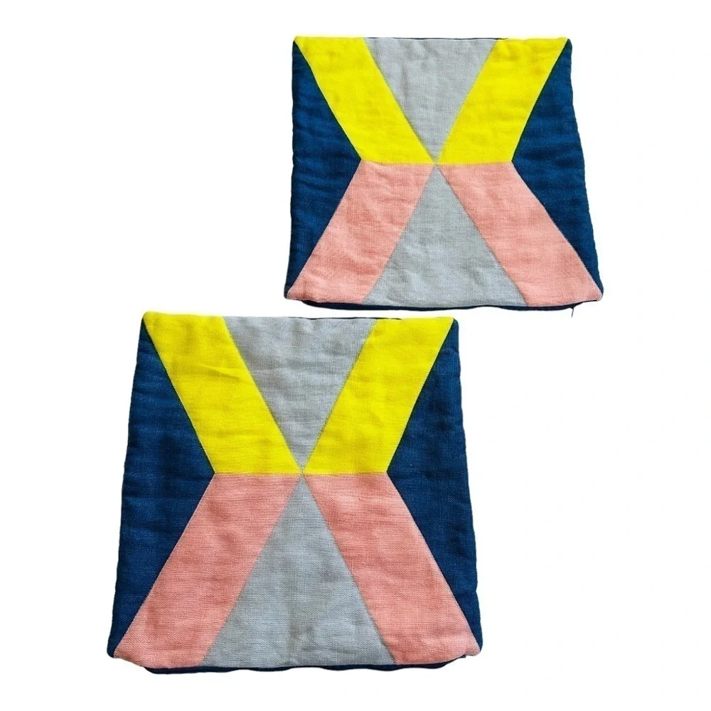 IKEA Color Block Geometric Set of 2 Pillow Covers 20x20